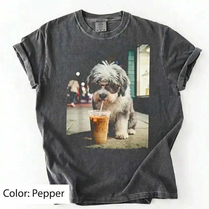 50 Dog Breeds Iced Coffee T-Shirt – Funny Dog Coffee Lover Graphic Tee, Unisex Casual Shirt
