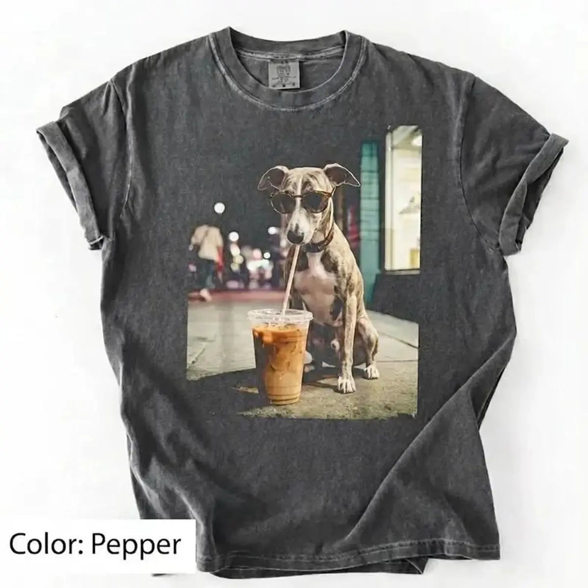 50 Dog Breeds Iced Coffee T-Shirt – Funny Dog Coffee Lover Graphic Tee, Unisex Casual Shirt