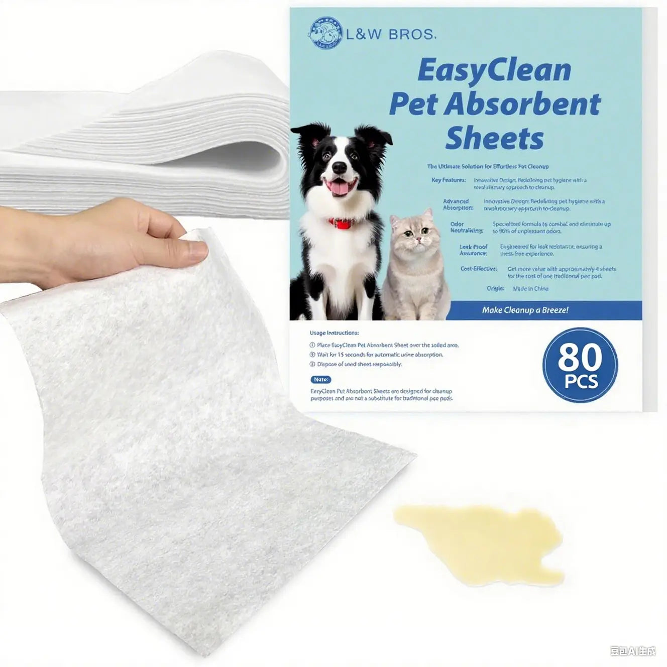 Quick Absorbent Pet Pee Pads – Disposable Dog Training Sheets for Urine, Stains & Odor Control