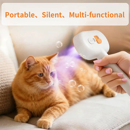 3-in-1 Steam Pet Grooming Brush – Deshedding Spray Comb for Cats, Dogs & Loose Fur Removal