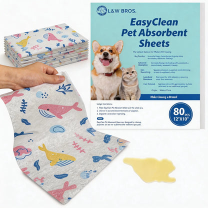 Quick Absorbent Pet Pee Pads – Disposable Dog Training Sheets for Urine, Stains & Odor Control