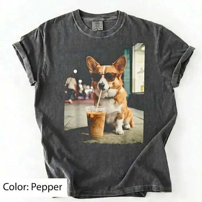 50 Dog Breeds Iced Coffee T-Shirt – Funny Dog Coffee Lover Graphic Tee, Unisex Casual Shirt