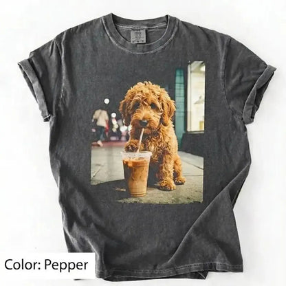 50 Dog Breeds Iced Coffee T-Shirt – Funny Dog Coffee Lover Graphic Tee, Unisex Casual Shirt