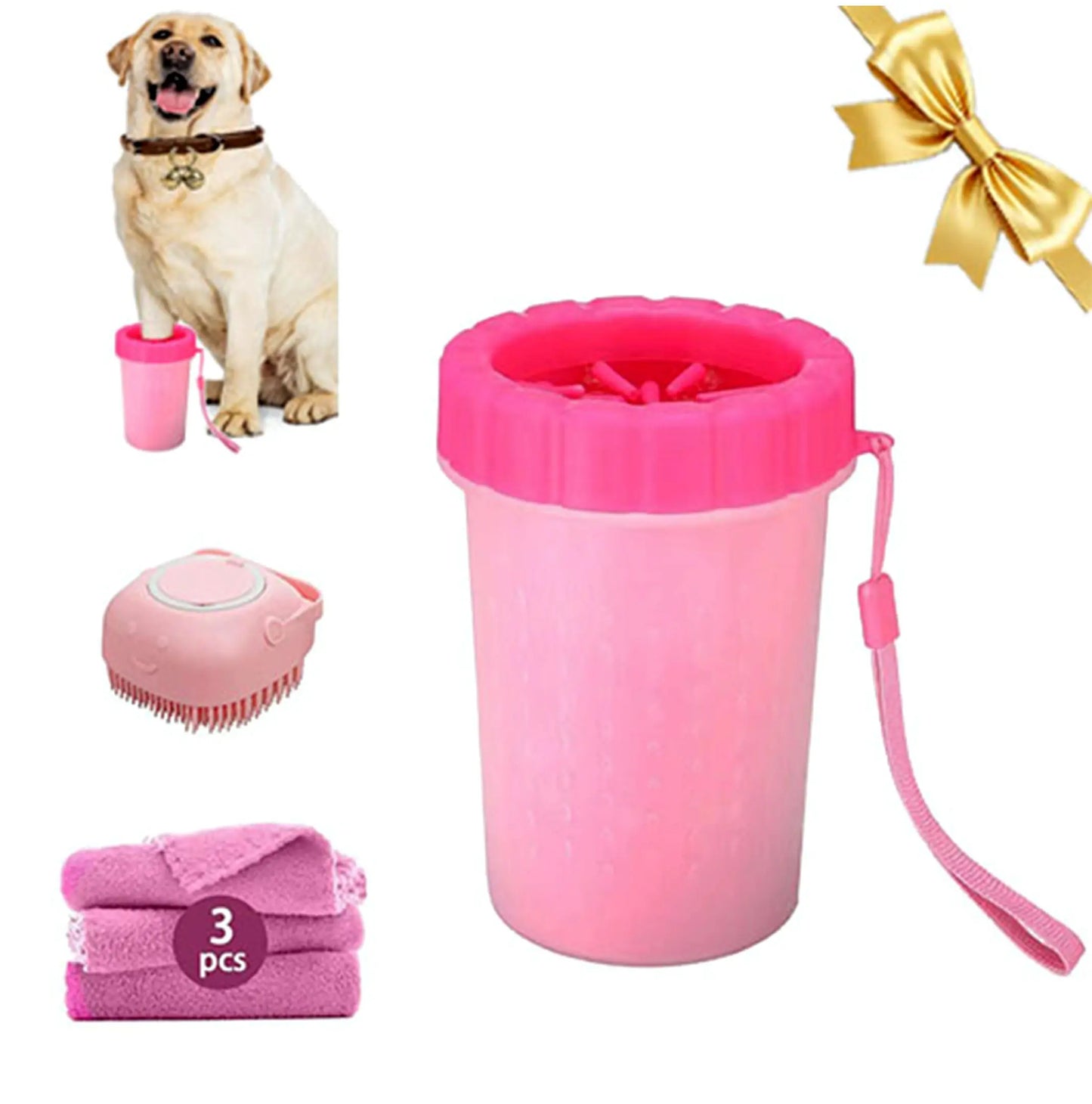 Portable Pet Paw Cleaner with Grip – Easy Muddy Paw Washer for Dogs & Cats