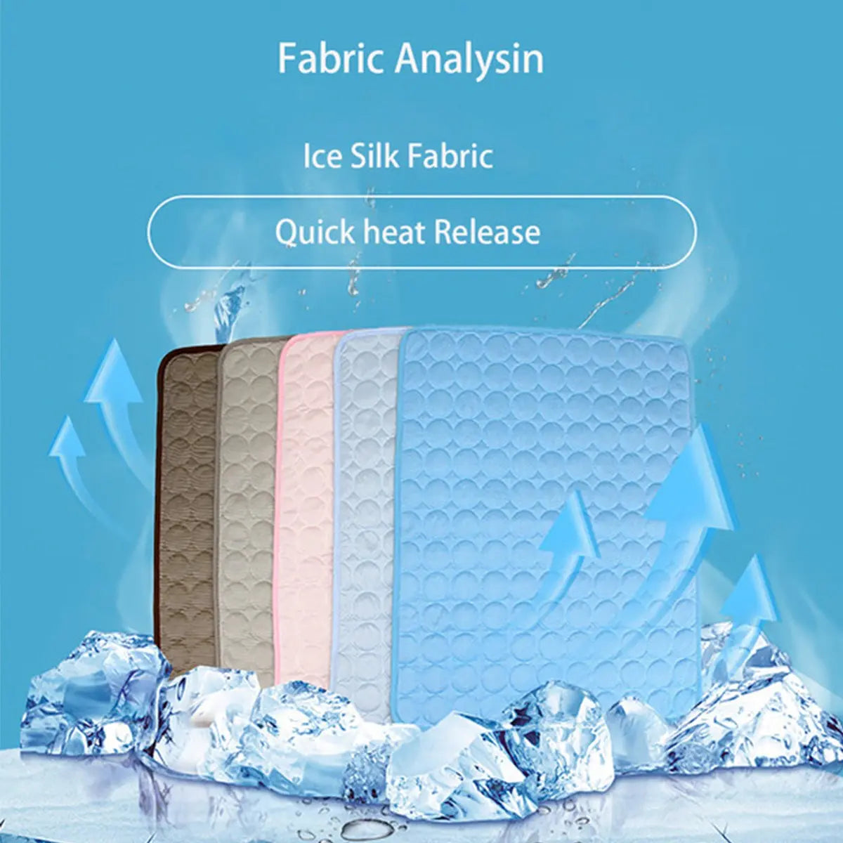 Ice Silk Cooling Dog Bed Mat – Non-Slip, Machine Washable Summer Pet Mat for Small to Large Dogs