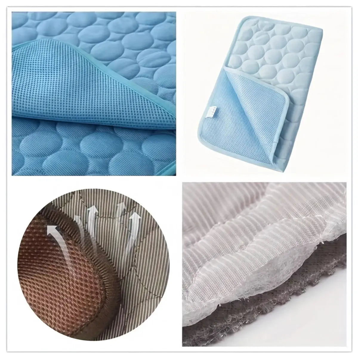 Ice Silk Cooling Dog Bed Mat – Non-Slip, Machine Washable Summer Pet Mat for Small to Large Dogs