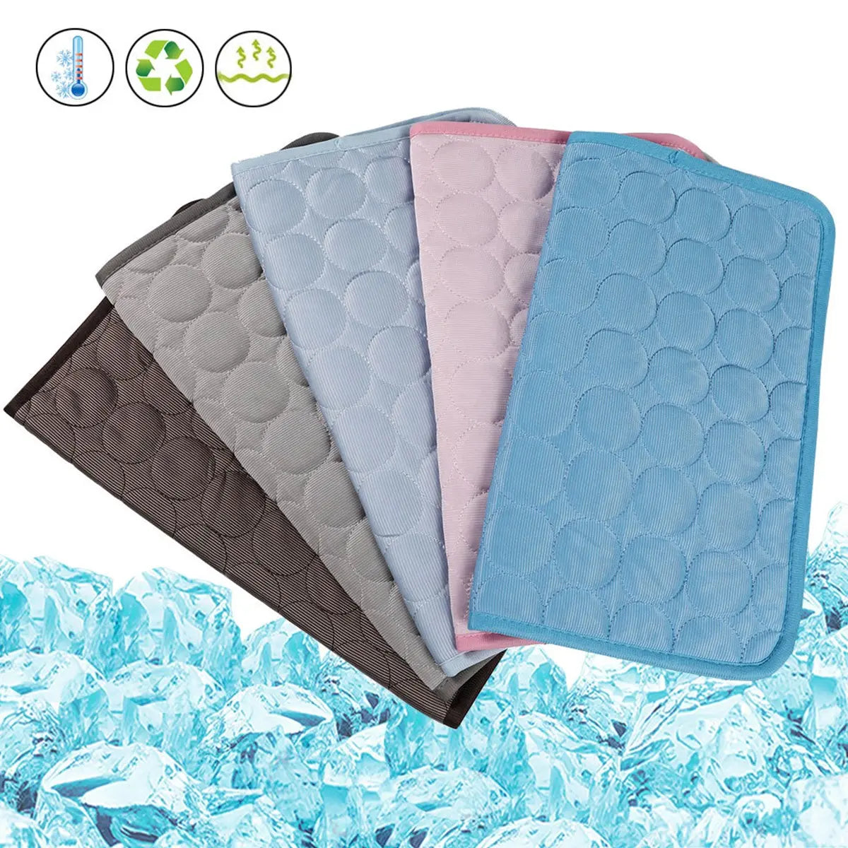 Ice Silk Cooling Dog Bed Mat – Non-Slip, Machine Washable Summer Pet Mat for Small to Large Dogs