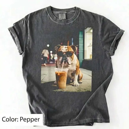 50 Dog Breeds Iced Coffee T-Shirt – Funny Dog Coffee Lover Graphic Tee, Unisex Casual Shirt