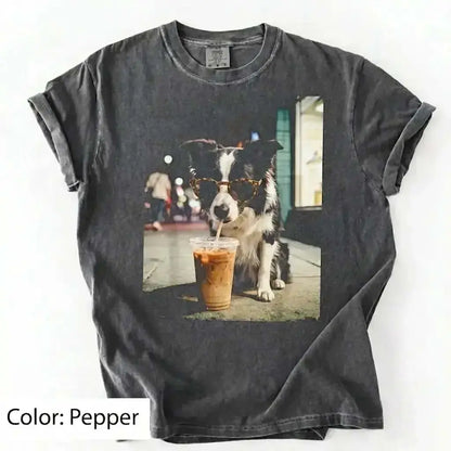 50 Dog Breeds Iced Coffee T-Shirt – Funny Dog Coffee Lover Graphic Tee, Unisex Casual Shirt