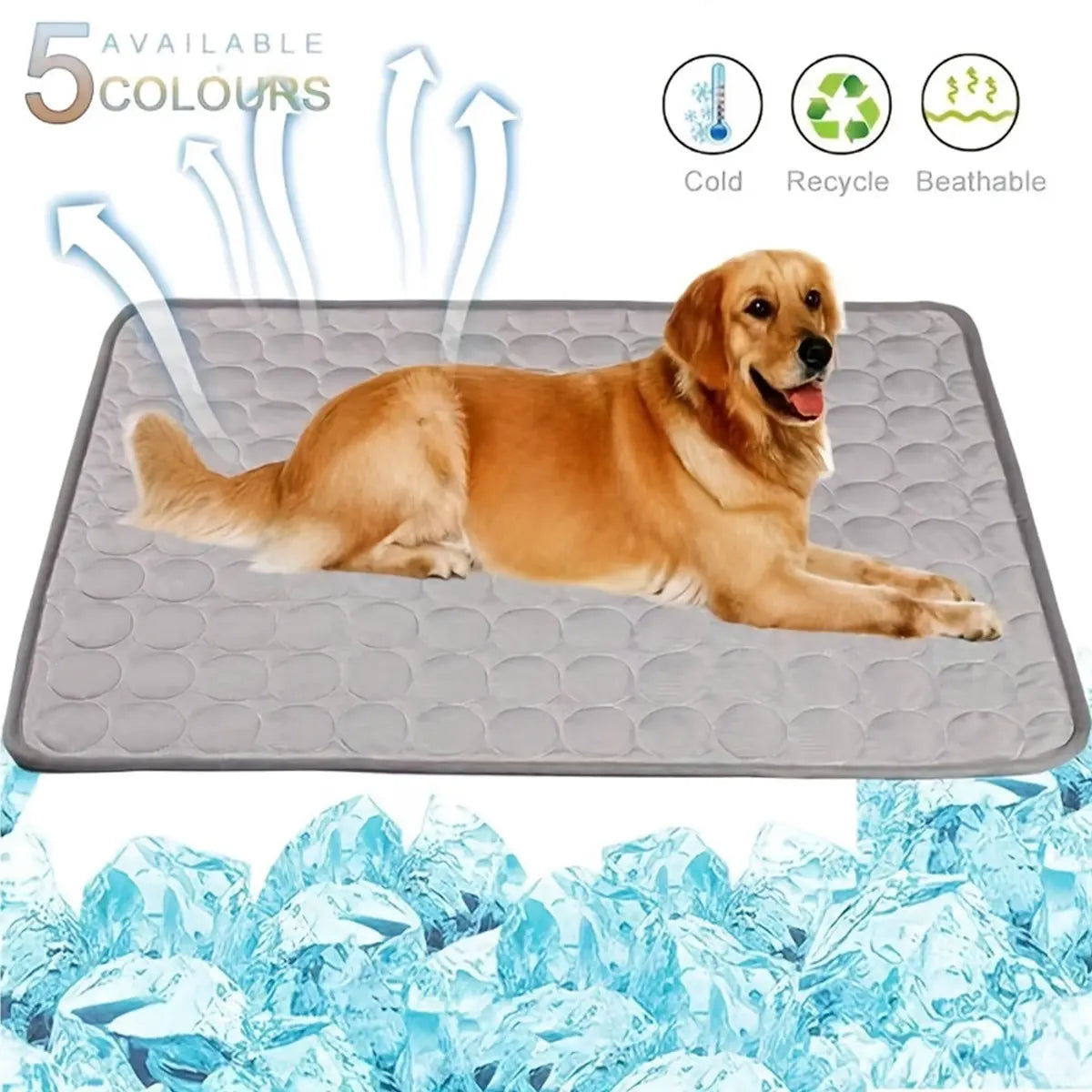 Ice Silk Cooling Dog Bed Mat – Non-Slip, Machine Washable Summer Pet Mat for Small to Large Dogs