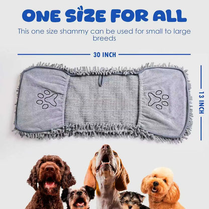 Super Absorbent Microfiber Dog Drying Towel – Quick-Dry Pet Towel with Hand Pockets for Medium & Large Dogs