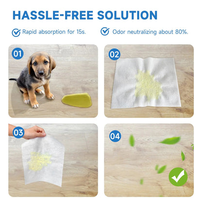 Quick Absorbent Pet Pee Pads – Disposable Dog Training Sheets for Urine, Stains & Odor Control