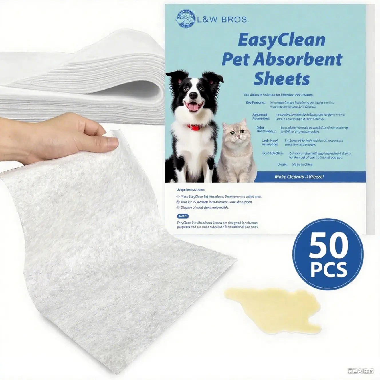 Quick Absorbent Pet Pee Pads – Disposable Dog Training Sheets for Urine, Stains & Odor Control
