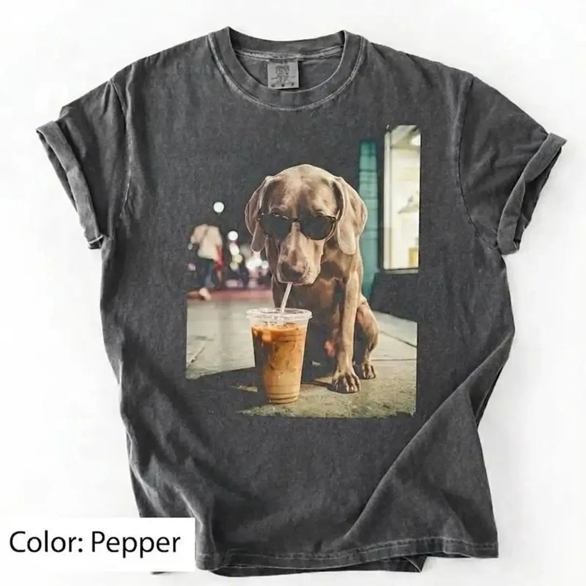 50 Dog Breeds Iced Coffee T-Shirt – Funny Dog Coffee Lover Graphic Tee, Unisex Casual Shirt